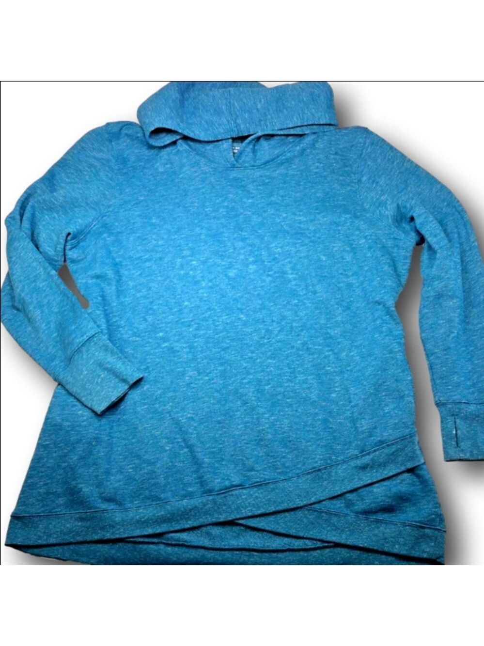 Women's Tek Gear tunic length Teal Hoodie Sweatshirt Plus Size XXL